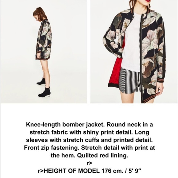 ZARA- premium studio floral crane bomber jacket - Picture 4 of 7